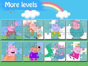 Pepa and Pig Jigsaw Puzzle Game para niños截图1
