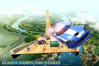 US Police Car Stunt Mega Ramp Racing截图4