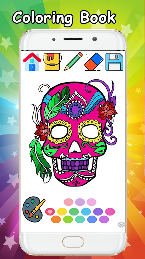 Coloring Sugar Skull Mexican Day of The Dead Color截图4