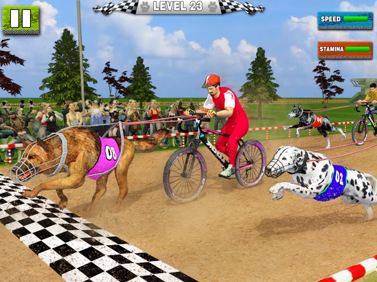 Dog Bikejoring: Bicycle Rider & K9 Dog Racing Game截图3