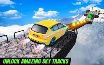 Impossible Car : Endless Sky Track Stunt Racing 3D截图3