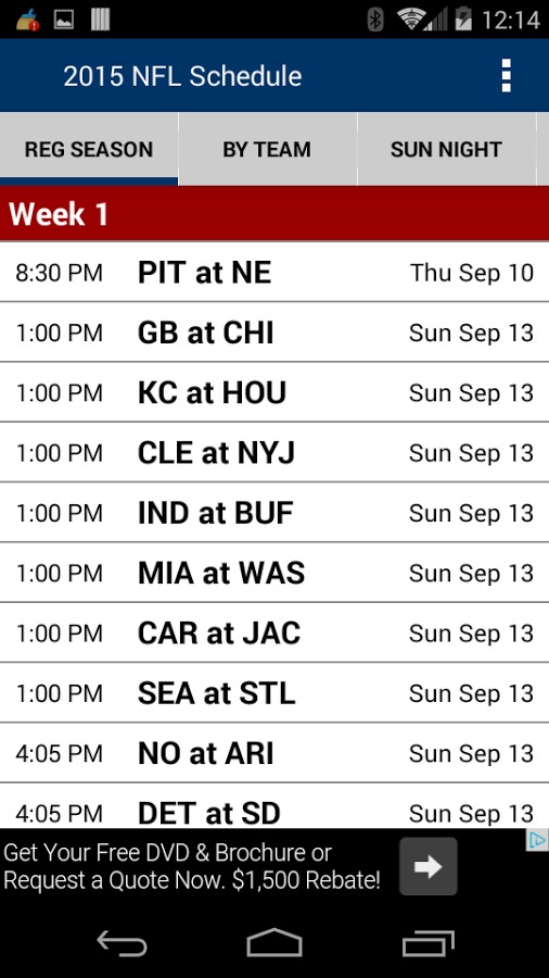 2014 Football Schedule截图1