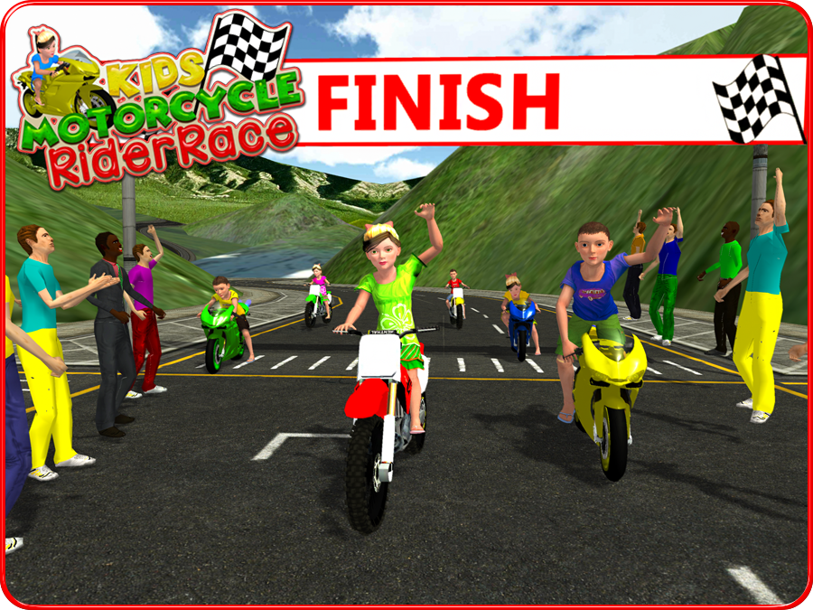 Kids MotorBike Rider Race 3D截图1