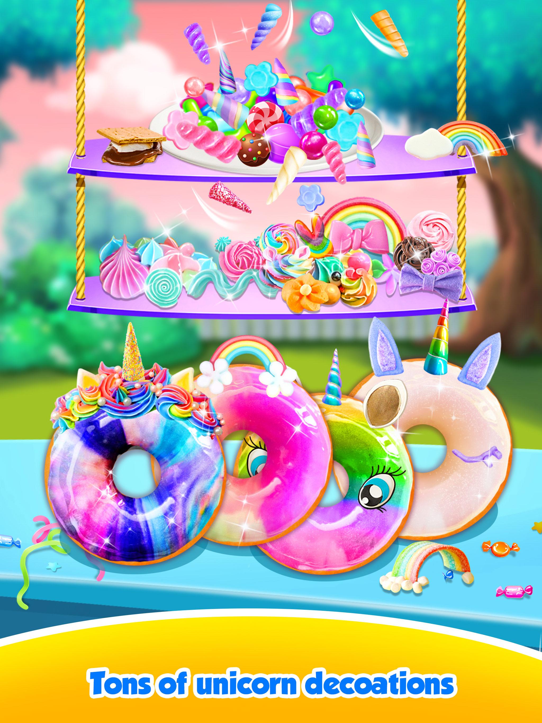 Unicorn Rainbow Donut - Sweet Desserts Bakery Chef截图3