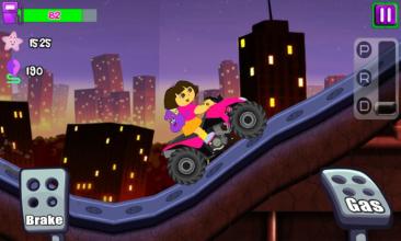 Super Dora Hill Racing : dora game free for kids截图4