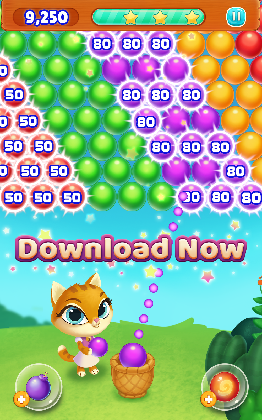 Kitty Pop Bubble Shooter截图5