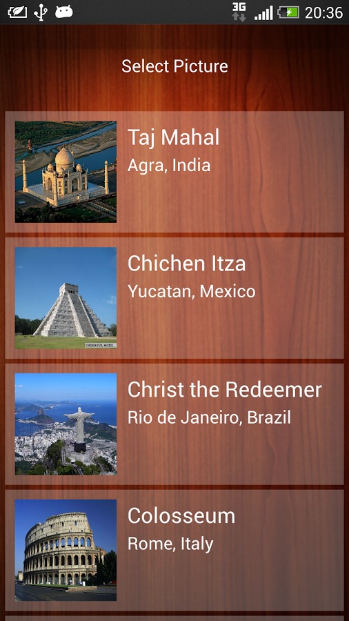 Picture Puzzle 7 Wonders,slide截图2