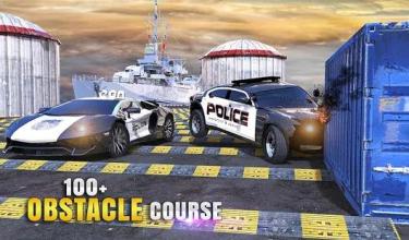 US Police Car Crash Engine Beam: 100+ Speed Bumps截图1