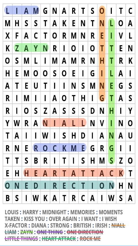 Word Search for One Direction截图1