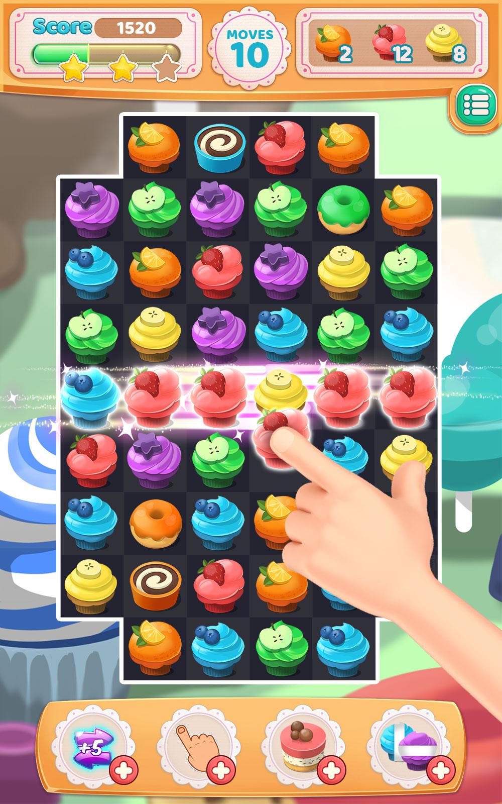 Crazy Cupcake Match 3截图2