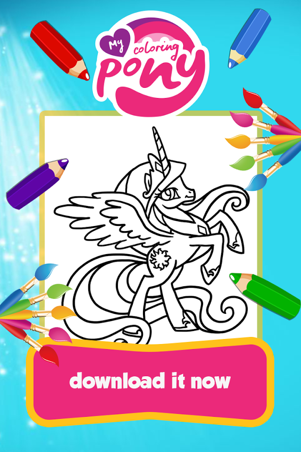 Rainbow Pony Coloring Game截图1