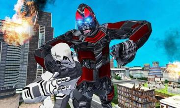 Futuristic Robot Transforming Gorilla Attack City截图4