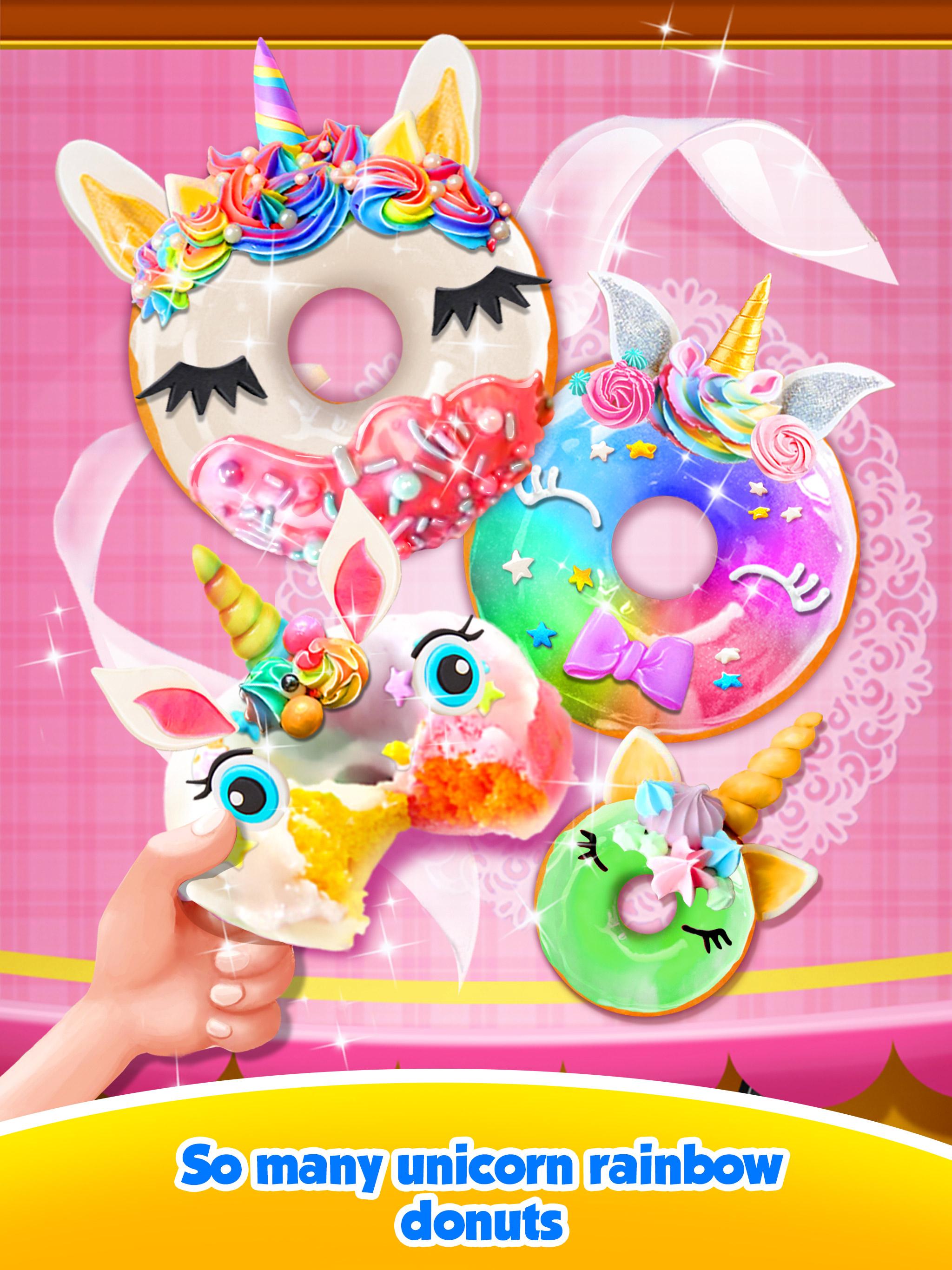 Unicorn Rainbow Donut - Sweet Desserts Bakery Chef截图1