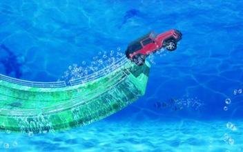 Underwater Vertical Ramp Jeep – Sea Mega Ramp Game截图5