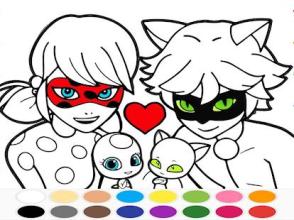 coloring book miraculous ladybug and cat noir截图1