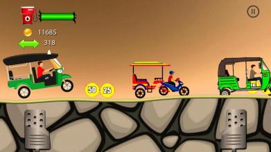 uphill tuk tuk: hill climb racing games截图4