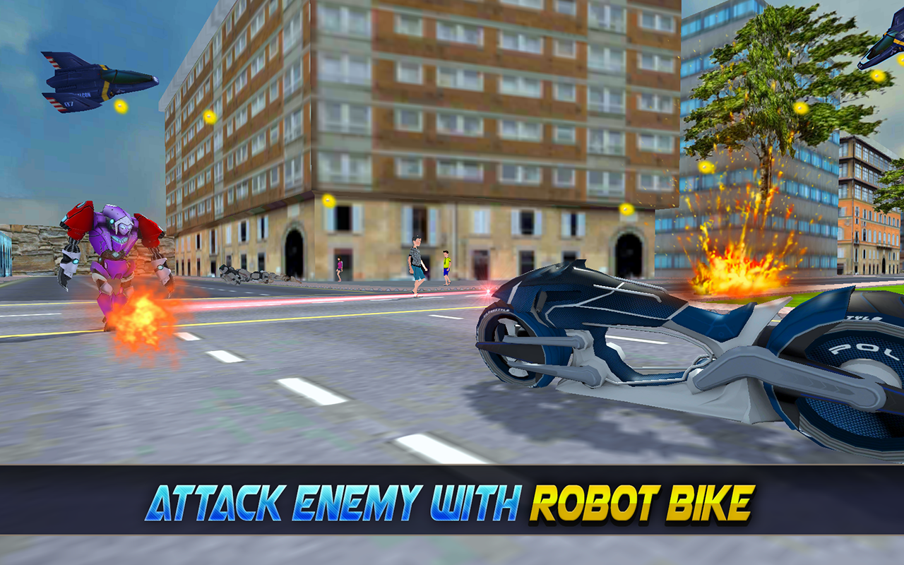 Super Flying Robot Bike Steel Robot War截图4