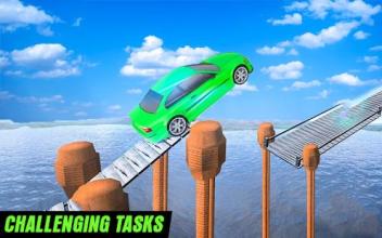 Impossible Car : Endless Sky Track Stunt Racing 3D截图1