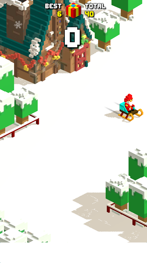 Santa Snowboarding: Blocky截图5