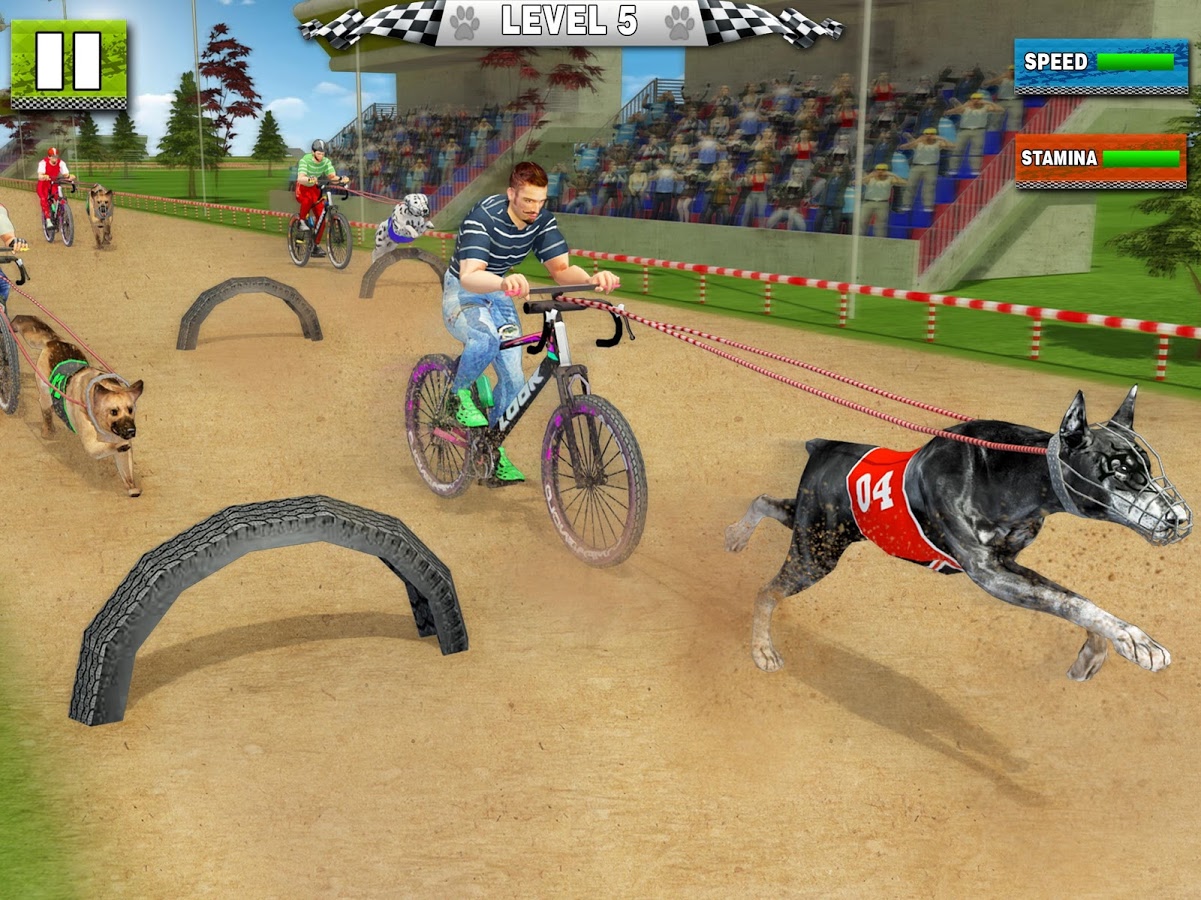 Dog Bikejoring: Bicycle Rider & K9 Dog Racing Game截图4