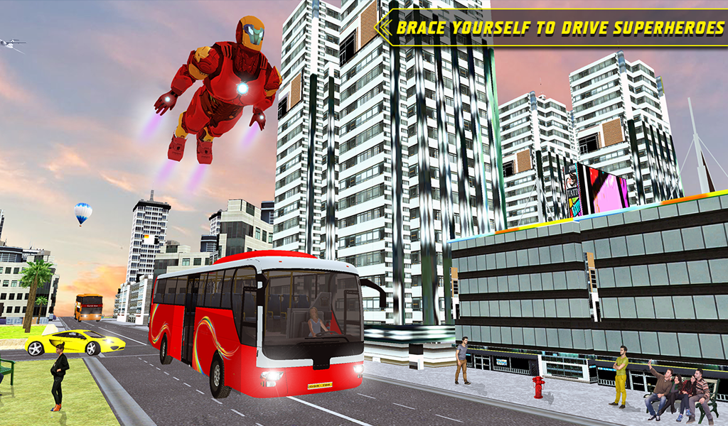 City Bus Driving: Superheroes Transport Simulator截图2