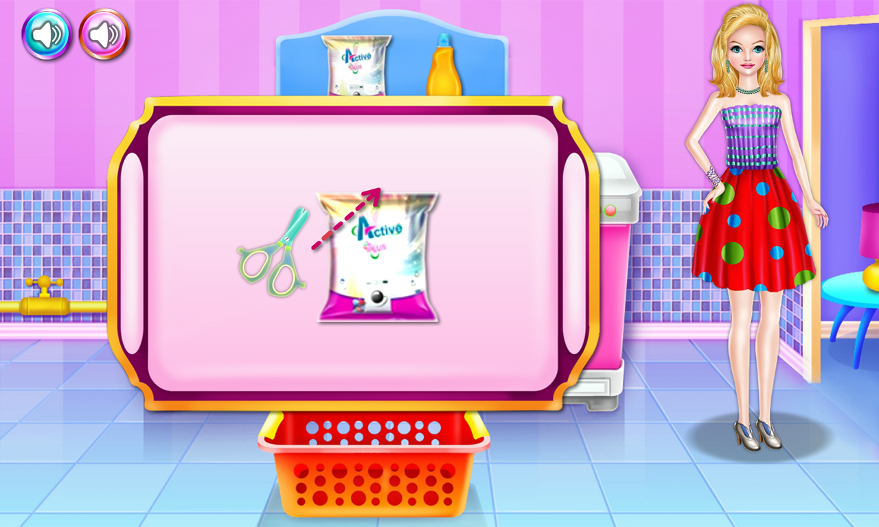 Olivia's washing laundry game截图4