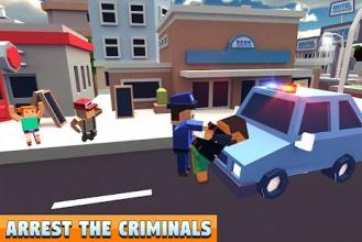 Blocky Police Dad Family: Criminals Chase Game截图1