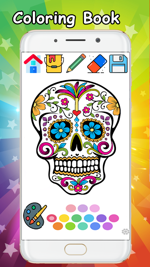 Coloring Sugar Skull Mexican Day of The Dead Color截图2