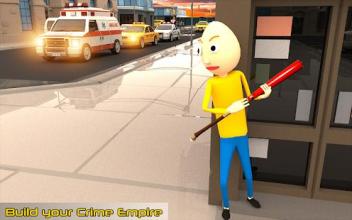 Bald Stickman Green Hero Crime City截图5