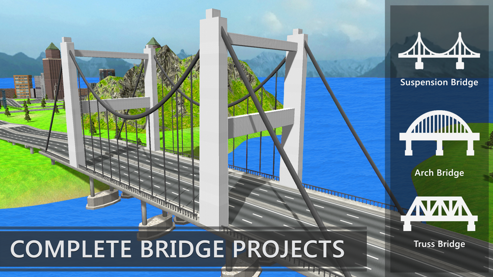 Bridge Building Sim: Riverside Construction Games截图1