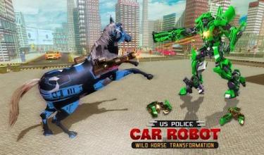 US Police Car Robot Wild Horse Transformation Game截图1