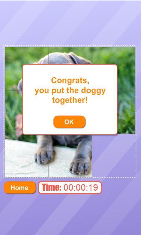 Cute Dog Sliding Puzzle截图3