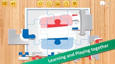 Jigsaw Puzzle National Flags NS - Educational Game截图5