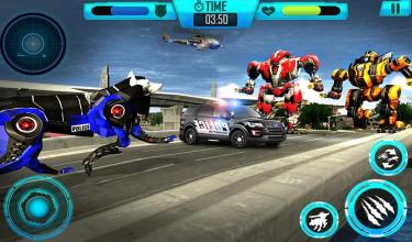 Air Force Transform Robot Cop Wolf Helicopter Game截图2