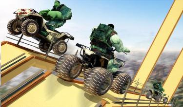 Russian Army Quad Bike Mega Ramp Car Stunts Racing截图5