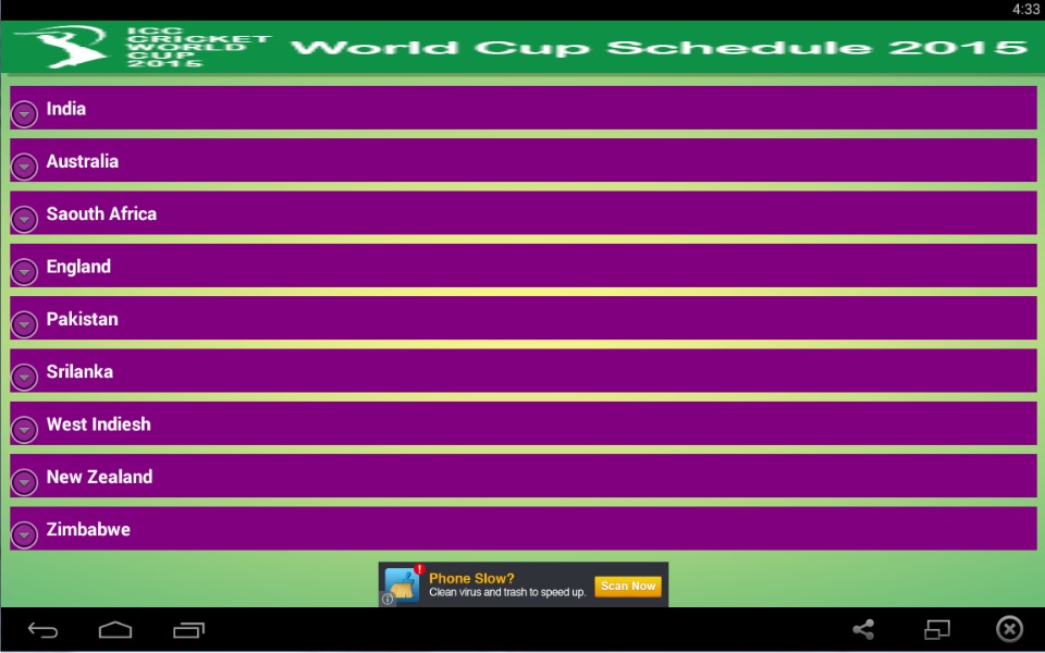 World Cup Schedule 2015截图3