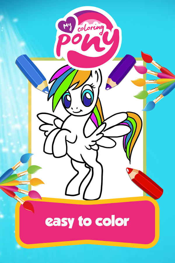 Rainbow Pony Coloring Game截图2