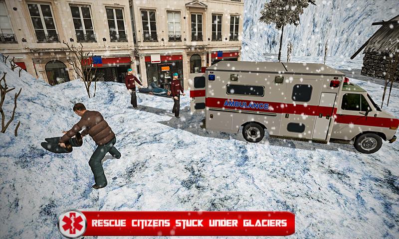 Ambulance Driver Simulator 3D Winter Snow Rescue截图1