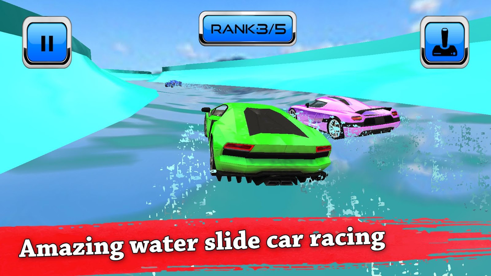 Water Slide Car Race and Stunts : Waterpark Race截图3
