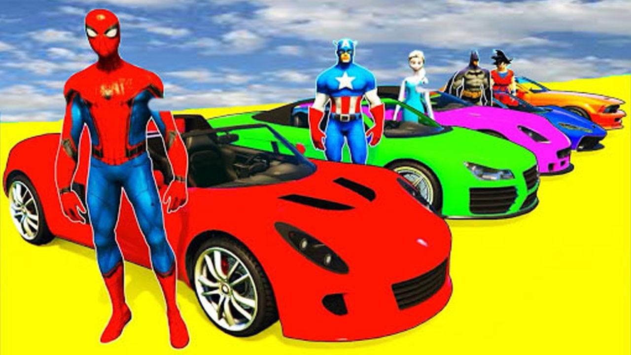 Superhero Car Stunt Racing Supercity Color Cars截图3