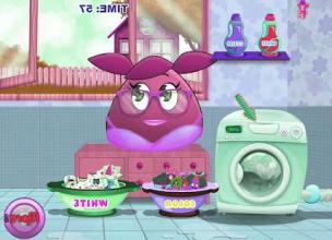 games pou girl washing clothes截图2