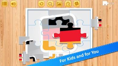 Jigsaw Puzzle National Flags FI - Educational Game截图5