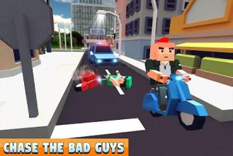 Blocky Police Dad Family: Criminals Chase Game截图4