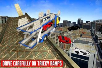 Multi Car Transporter Truck: Vertical Ramp Sim截图3