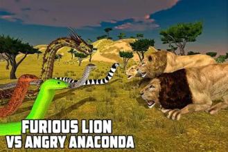 Furious Lion Vs Angry Anaconda Snake: Wild Sim截图1