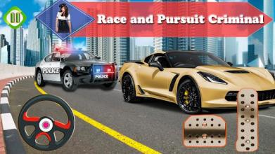 Police Car Pursuit in City - Crime Racing Games 3d截图1