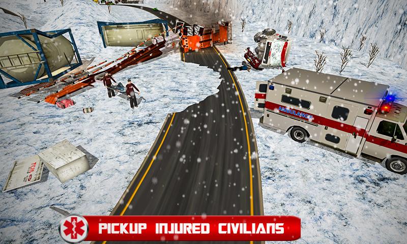 Ambulance Driver Simulator 3D Winter Snow Rescue截图5