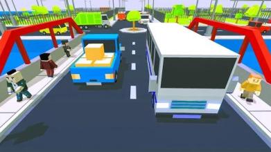 Coach Bus Driver Blocky Game Public Transport Sim截图2