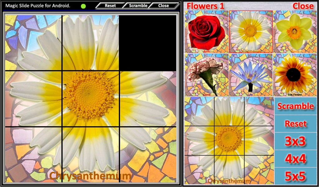 Magic Slide Puzzle Flowers1截图3