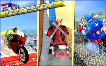 Moto Racing Superhero Games Impossible Bike Stunts截图4